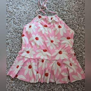 Lime Ricki peplum swim top, women's size M